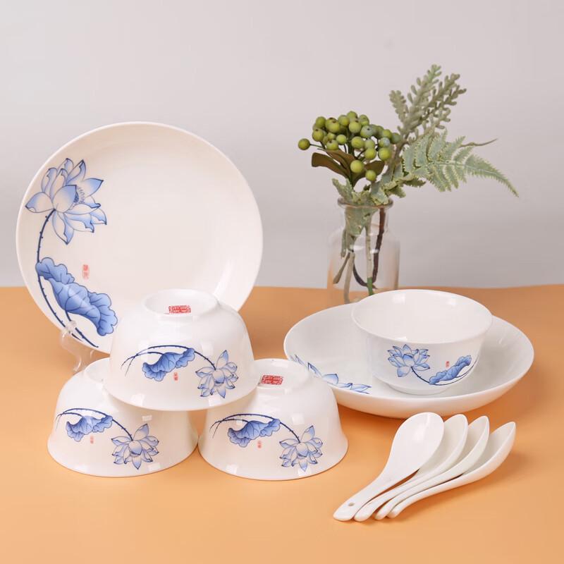 Chinese Style Bone China 10-Piece Dinnerware Set