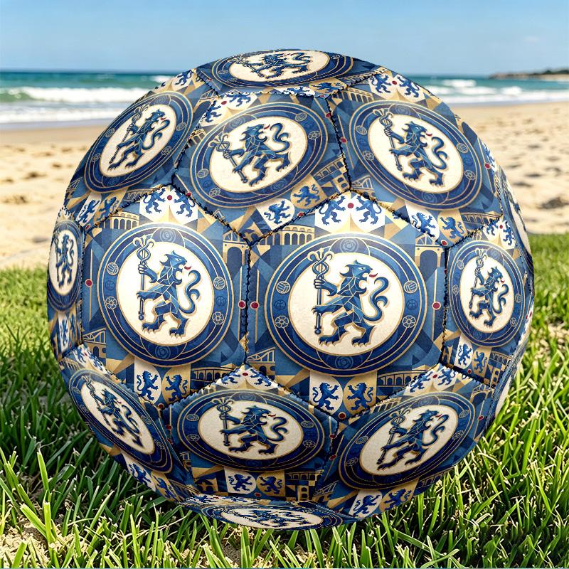 Chelsea Football Club Print Size 5 Soccer Ball, PU Wear Resistant Football for Match Training and Daily Practice, Birthday Gift for Soccer Fans