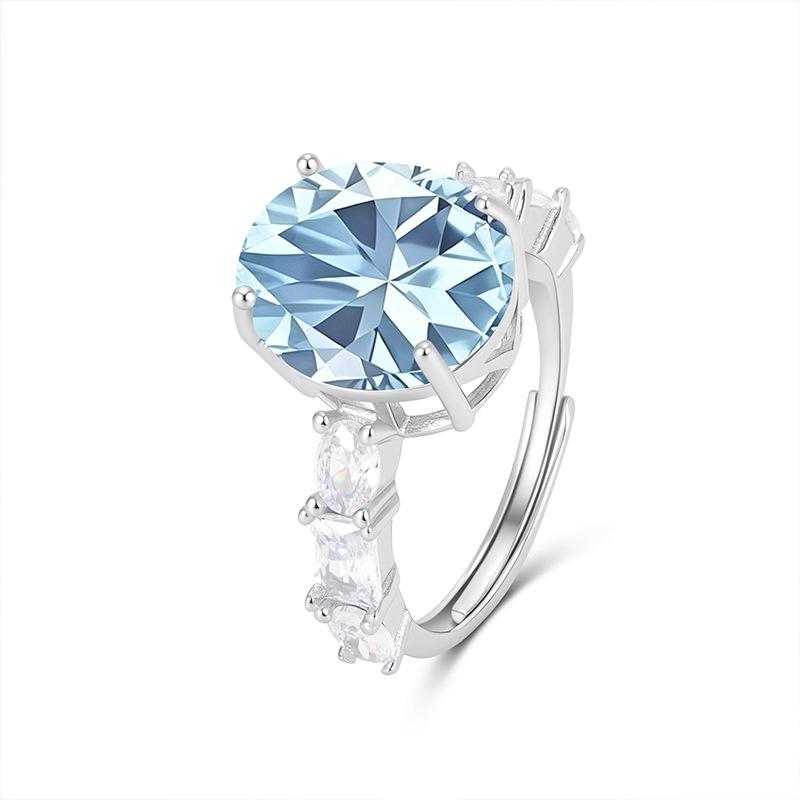 Women's S925 Sterling Silver Brushed Craft Ring Natural Crystal Garnet Peridot Adjustable Jewelry
