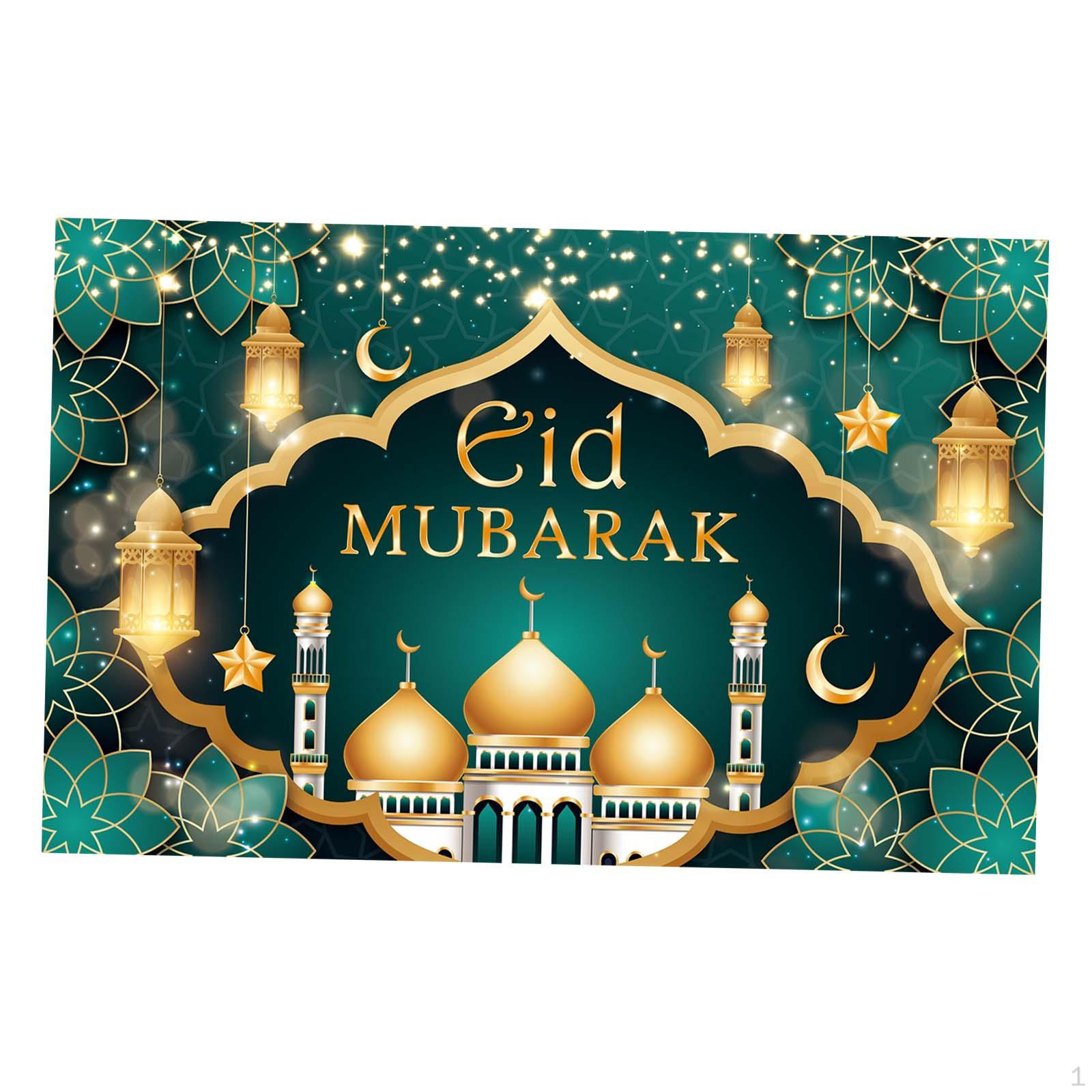 

Eid Mubarak Background Ramadan Kareem Backdrop Durable Photo Booth Party Supplies for Style C 180x115cm