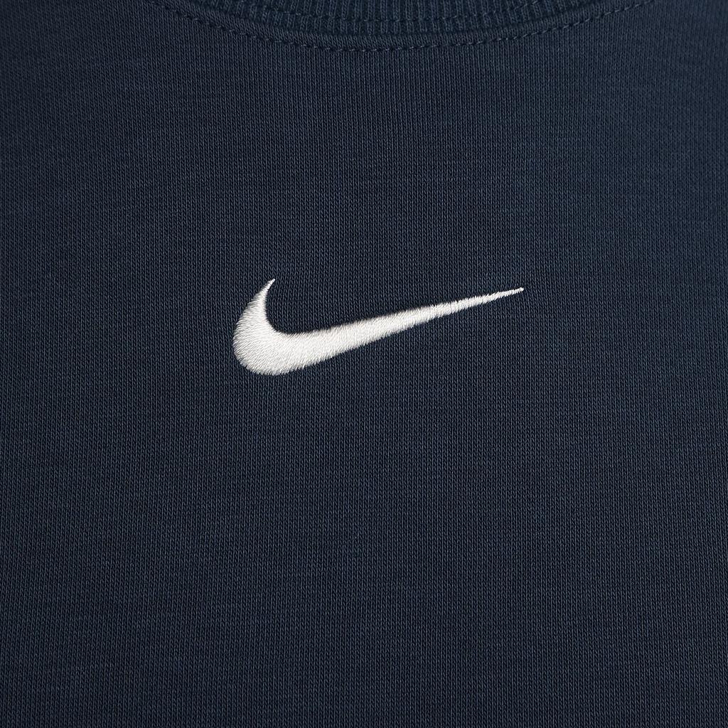 Nike Sportswear Logo Embroidered Pattern Crewneck Pullover Solid Color Long Sleeve Sweatshirt Women sweatshirt Military Navy DQ5733-478