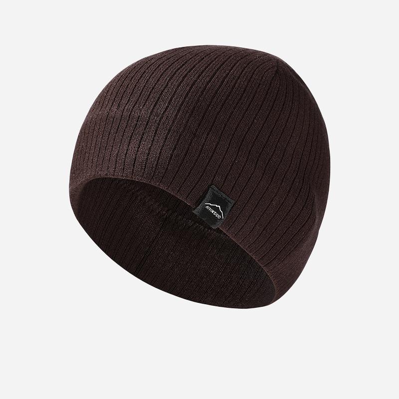 Autumn Winter Thin Knitted Hat Outdoor Men's Warm Pullover Cap Big Head Pullover Cap