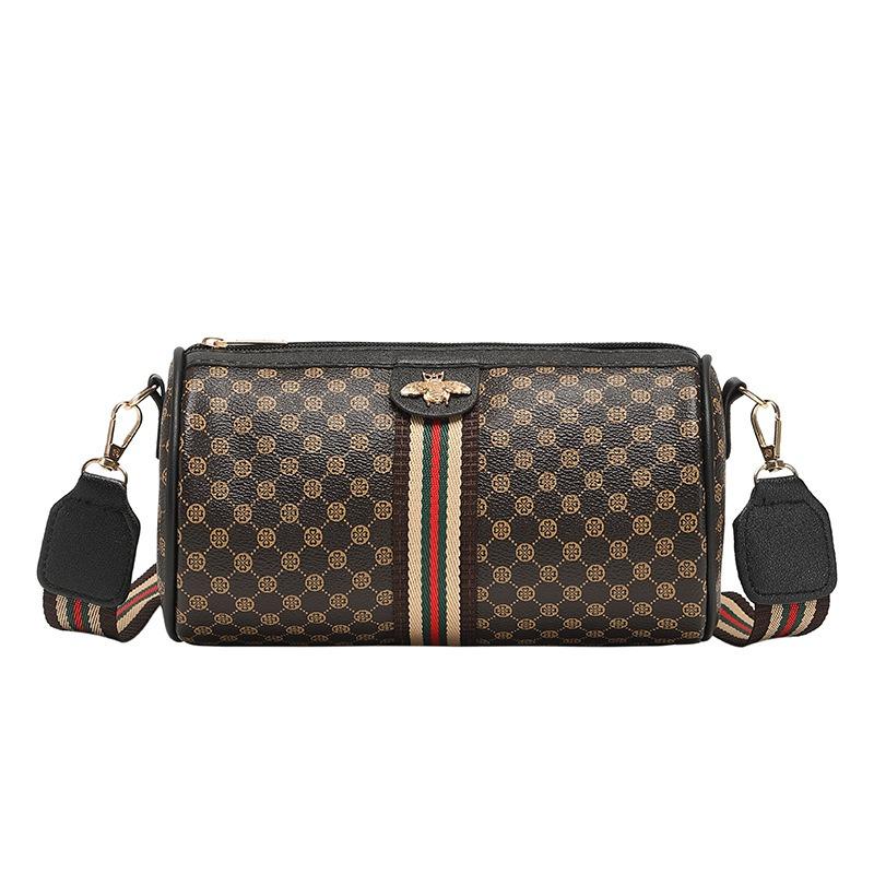 Retro Trend Fashion Printed Polka Dot Shoulder Crossbody Cylinder Bag Versatile Casual Women's Bag