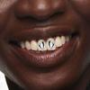 Fashionable Metal Fang Grillzs Hollow Teeth Jewelry Copper Texture Dental Accessory Suitable for Parties and Event