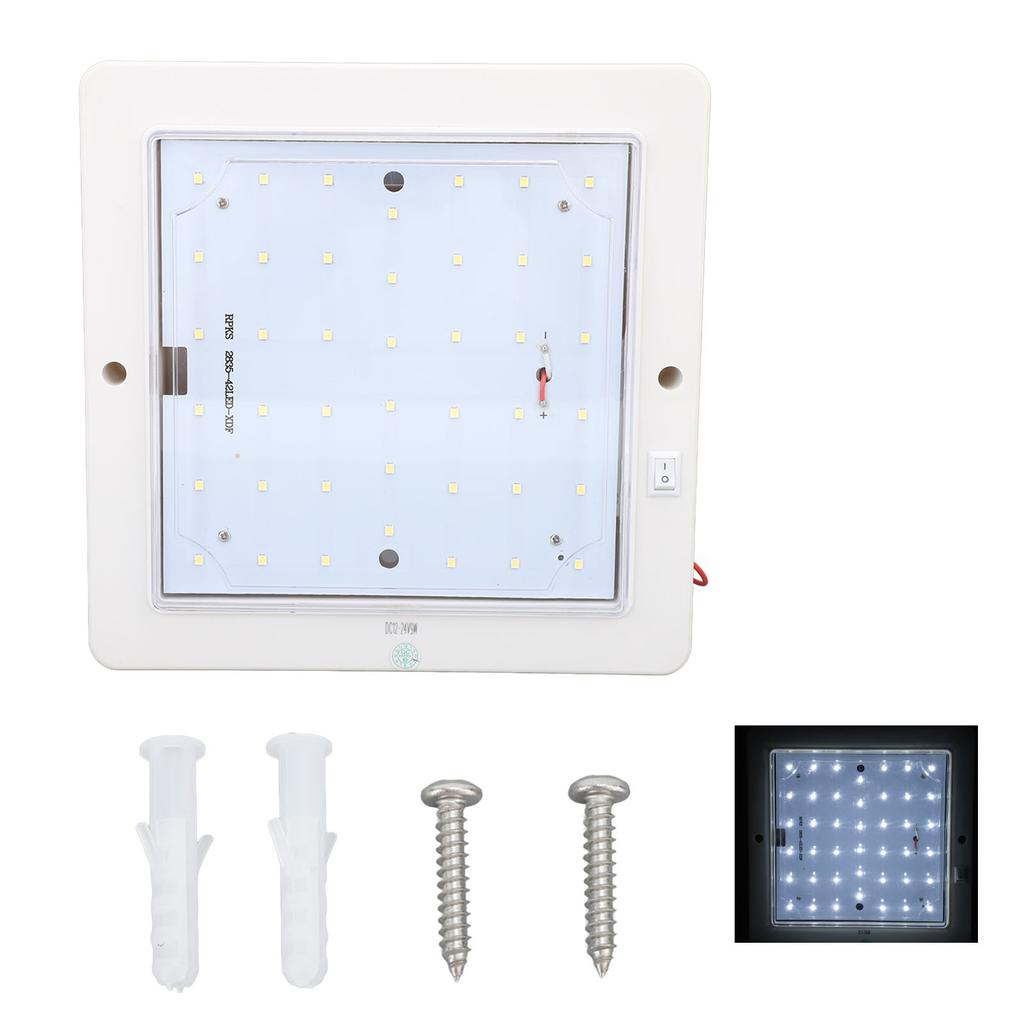 8x8 Zoll DC 12-24V Quadratische Wohnmobil-Kabinen-Deckenleuchte 9W LED Innen-Decken-Dachlicht Kabinenleuchte für Autoanhänger Wohnmobil