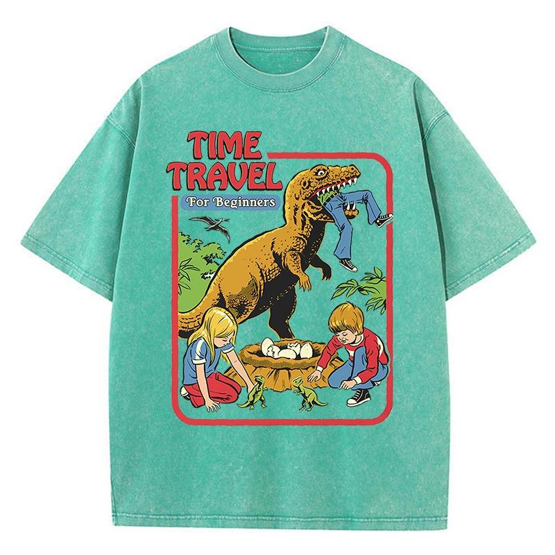 Dinosaurierbaby-Diebstahl Gefangen Angespült Retro T-Shirts Baumwolle Lässig Kurzarm Mode Atmungsaktiv Locker Übergröße T-Shirt