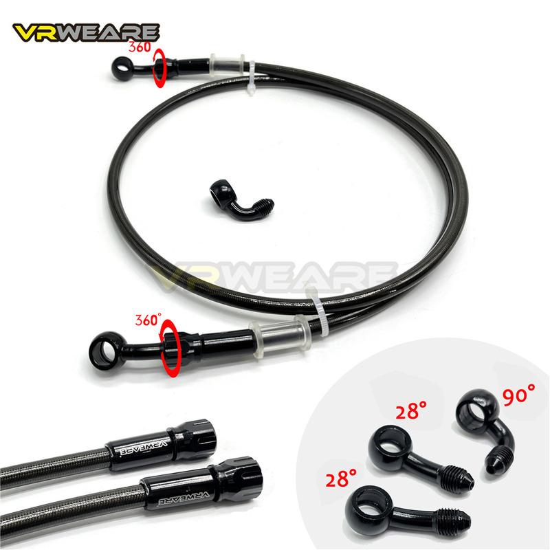 Motorrad Bremsleitung Edelstahl Geflochtene Bremsleitung mit 360 Grad drehbarem Banjo Passend für ATV Pit Dirt Street Racing Bike