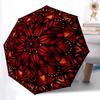 1pc Red Mandala Pattern Automatic Open/Close Umbrella - Portable Collapsible Umbrella with 8-Rib Stability, Fashion Lovers Yy251017108
