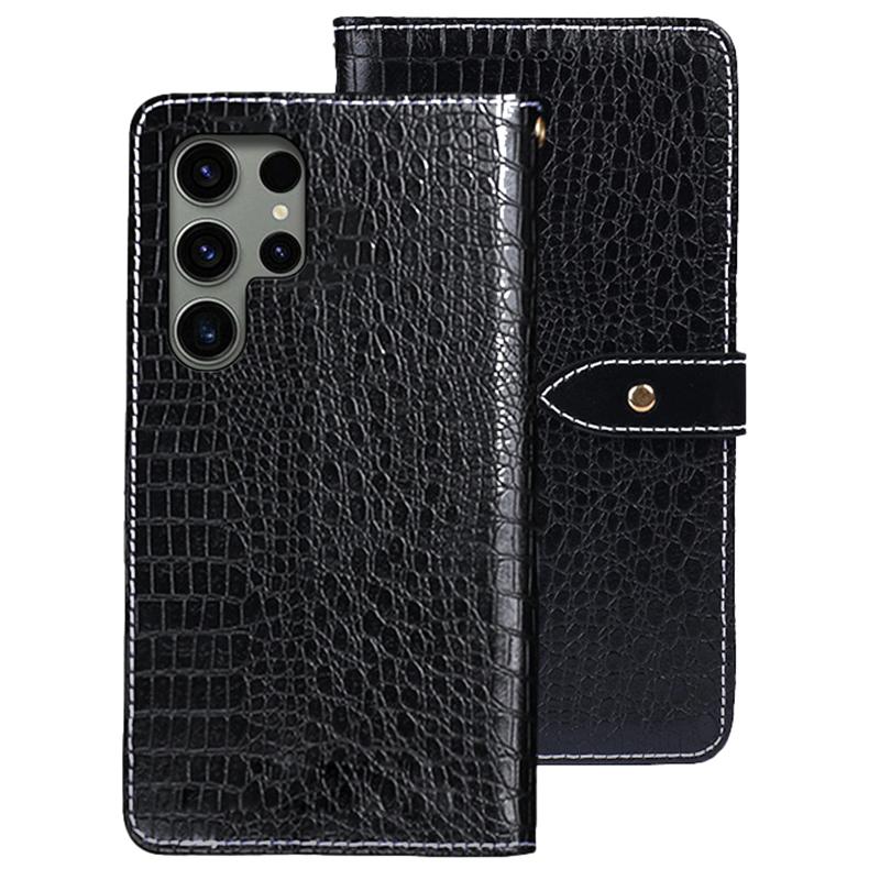 For Samsung Galaxy S24 Ultra Crocodile Texture Leather Case with Wallet Stand