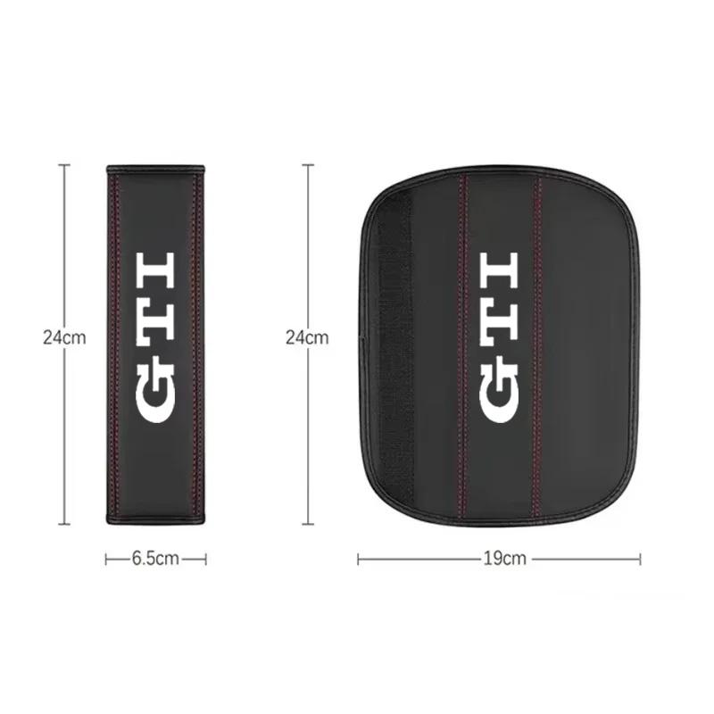 2026 Hot Sticker 2Pcs Leather Seat Belt Shoulder Cover Protection Pads for VW Volkswagen GTI R Rline Polo Golf Passat Tiguan Tou
