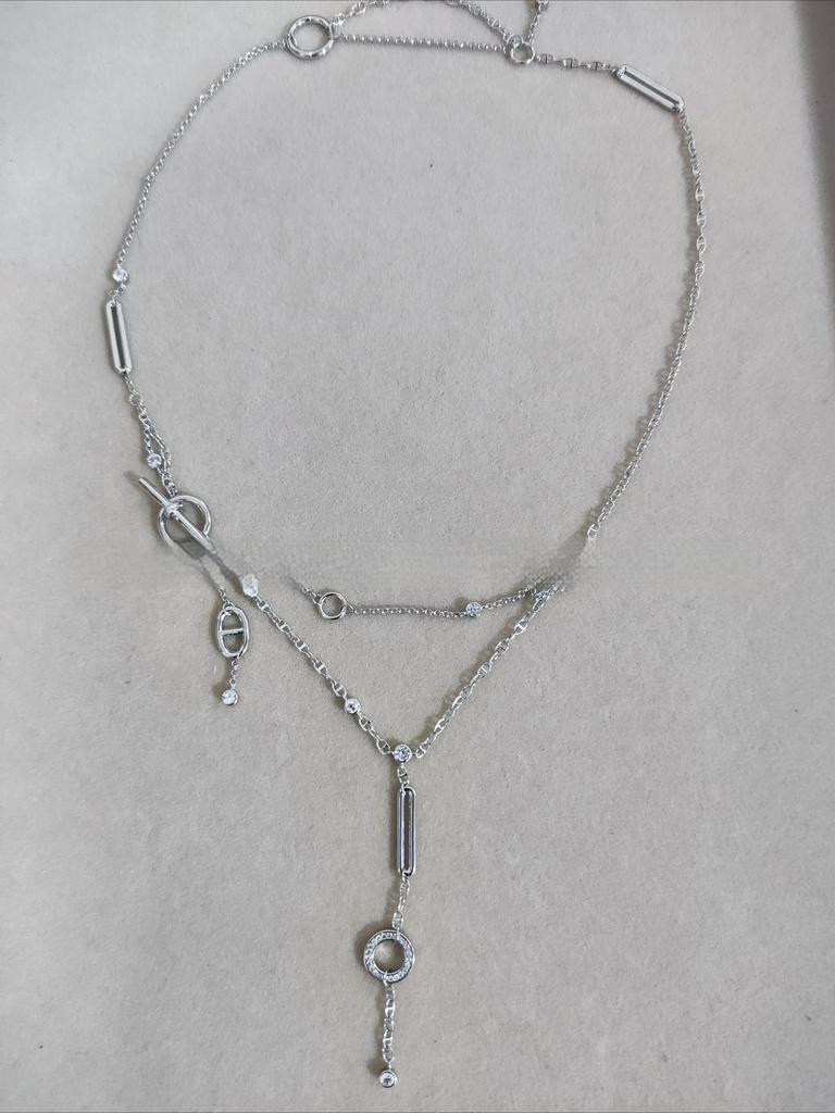 H Hög Version Ny Mode Grisnäsa Franskad Halsband Hög Nisch Design Mångsidig Nyckelbenskedja