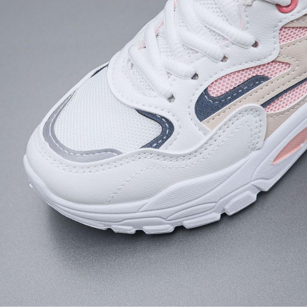 [Personalizado] Zapatillas de running de malla transpirable para primavera con suela gruesa antideslizante estilo dad, zapatos blancos pequeños de suela blanda a la moda para mujer