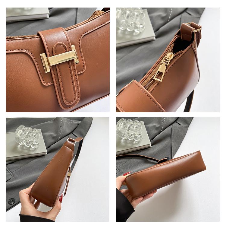 Retro Korean Chic Women's Shoulder Crossbody Bag - Textured, Stylish, High-Value, and Casual.