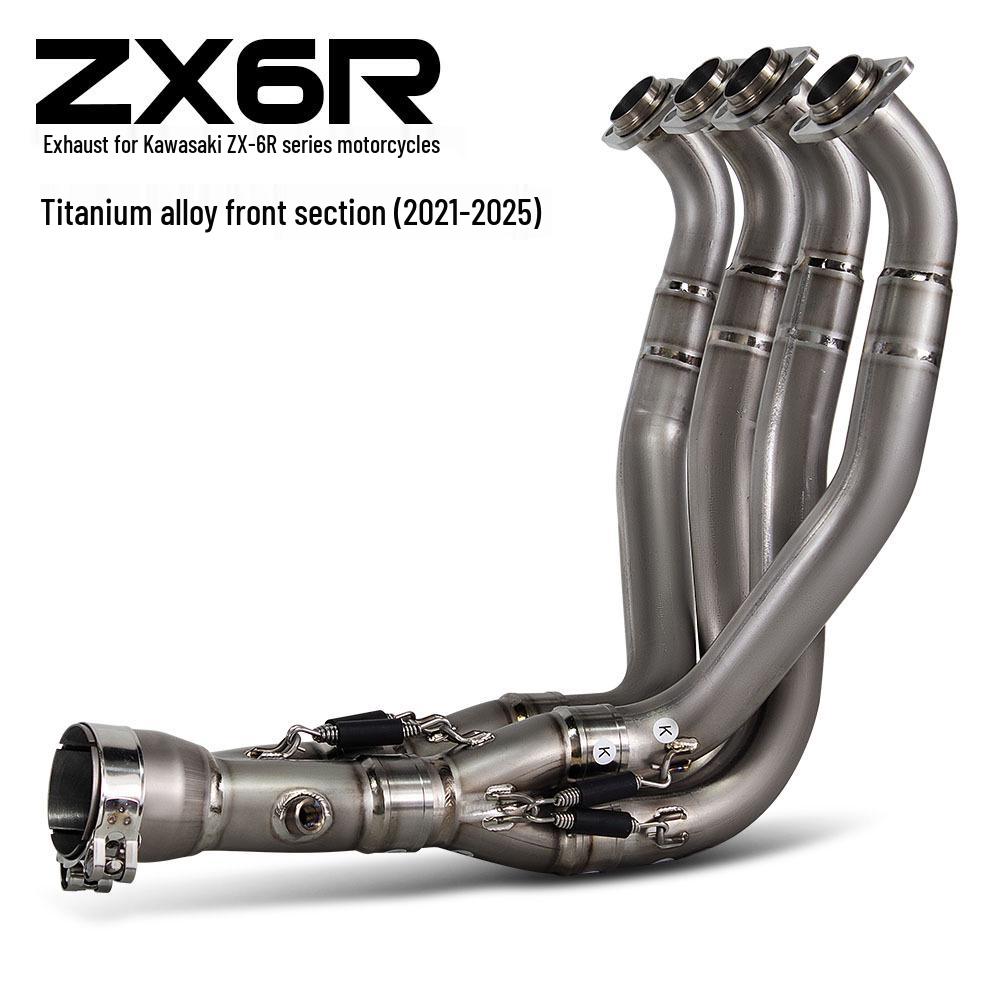 Kawasaki ZX6R Titanium Front Exhaust Pipe for 2021-2025 Models