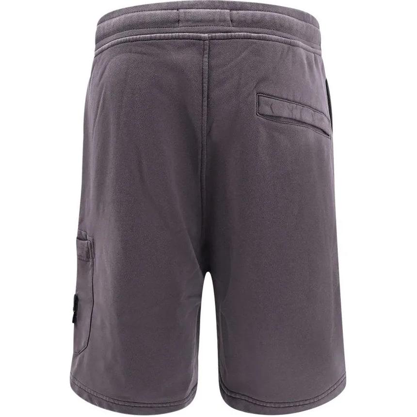 STONE ISLAND Logo Patch Drawstring Casual Shorts Men Shorts Gray K1S1562000-12S0051-V0065