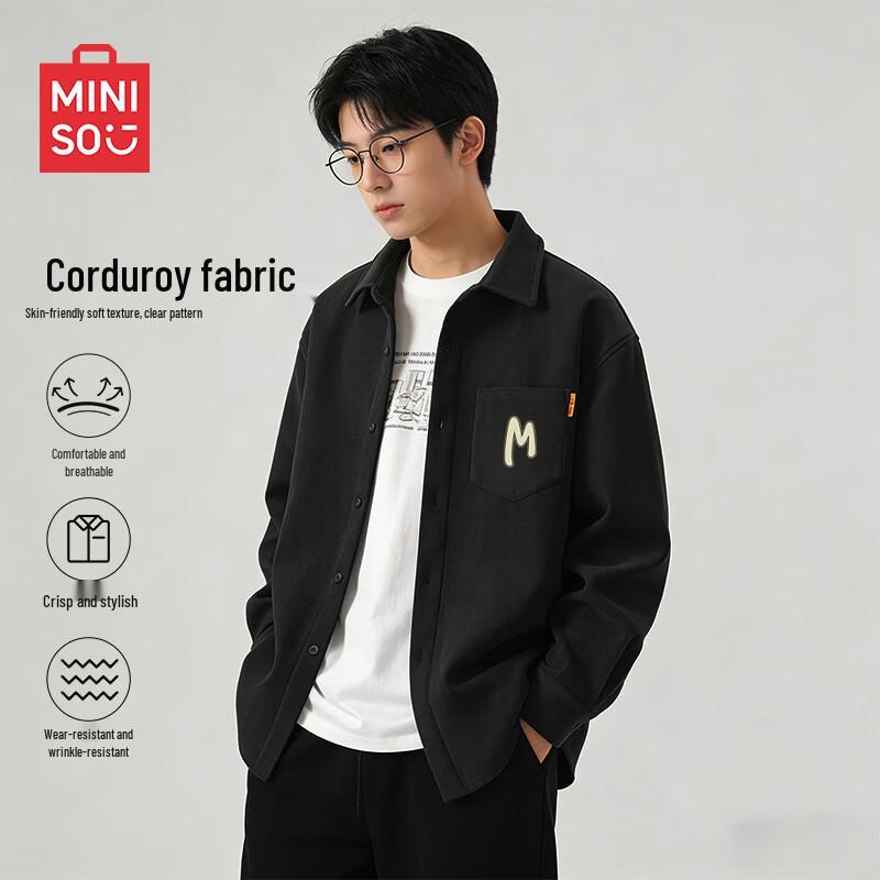 

MINISO Men s Corduroy Long-Sleeve Shirt Jacket 3XL