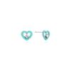 [Rosemont] Silver Epoxy Heart Earrings Rc0387