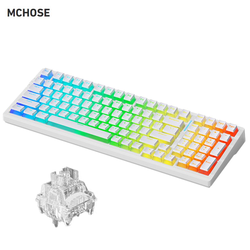 

Механическая клавиатура MCHOSE G98, беспроводная клавиатура с креплением на прокладку и возможностью подключения TriMode, 98 клавиш Cabbage Tofu Switch V2