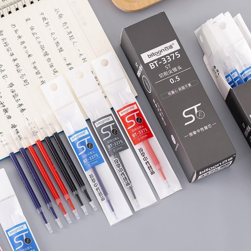 Baitong 0.5mm Universal Black Pen Refill with Gourd Head for Student Exam Practice