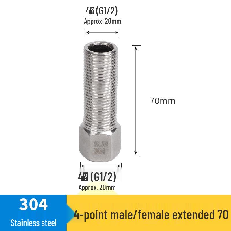 Redutor Rosqueado Vermelho de Aço Inoxidável Espessado Macho/Fêmea: Extensão de Tubo de Água de 6 para 4 Pontos, 25 para 20