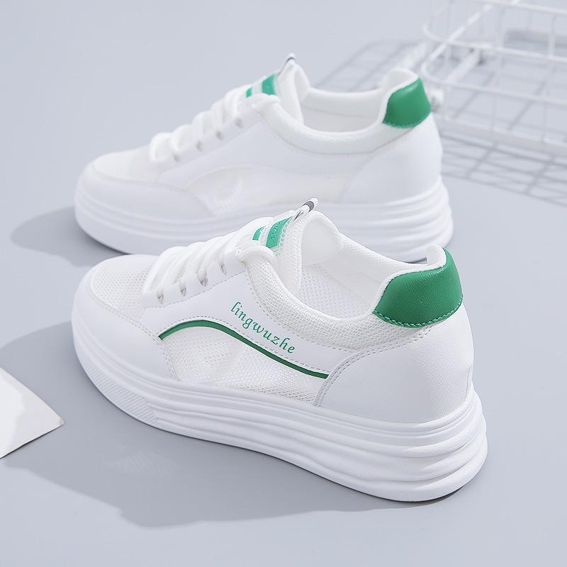 

Shoes sports summer thick-soled new models, height-increasing net shoes within the year 34 зелёный