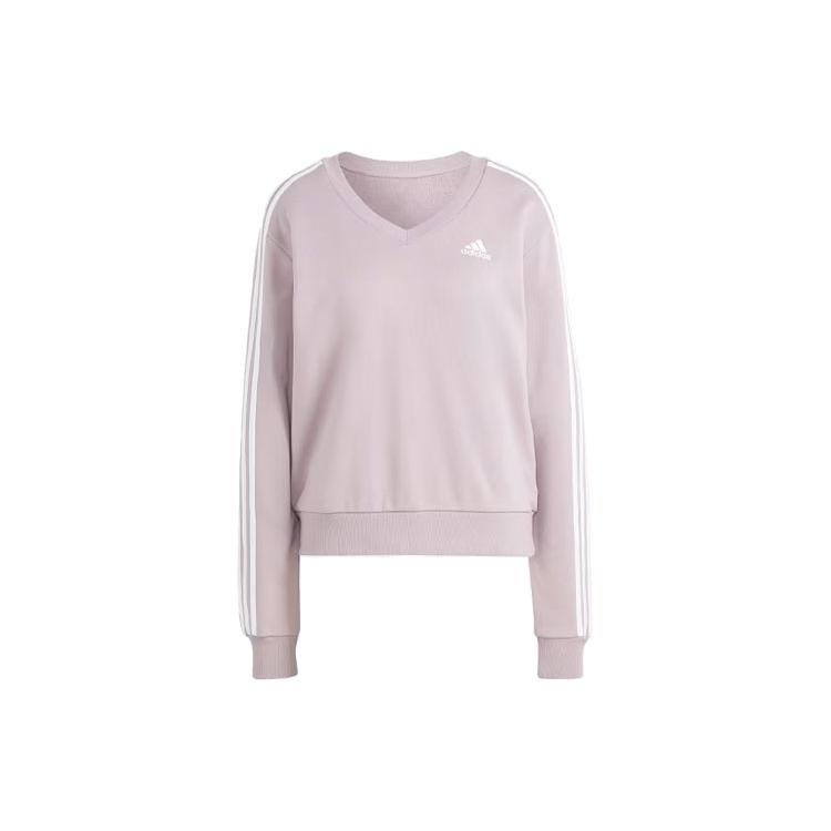 

New adidas Essentials Women s 3-Stripes V-Neck Sweatshirt Purple IR5302 XL
