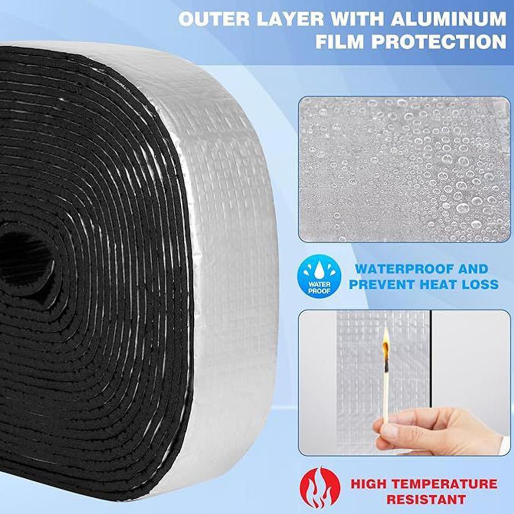Pipe Insulation Foam Flexible Sealing Heating Cooling Wrap Pipe Insulation Wrap For Doors Window Cold Weather Winter Air