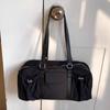 Chic Korean Style Pillow Shoulder Bag Large Capacity Vintage Nylon Underarm Bag Silver Commuting Y2K Women's Handbag Ladies