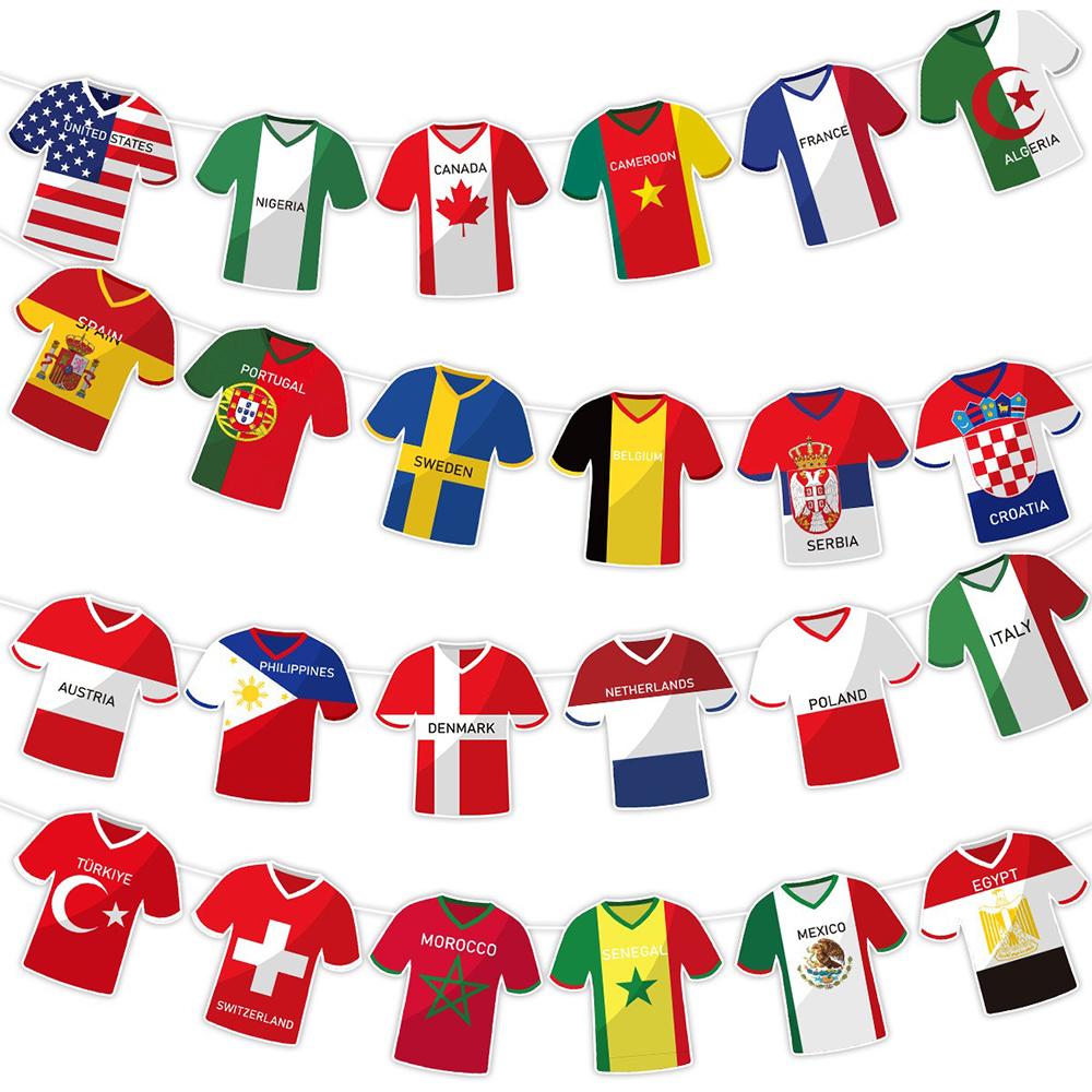 1set 2026 World Cup Soccer Jersey Flag Bunting Banner