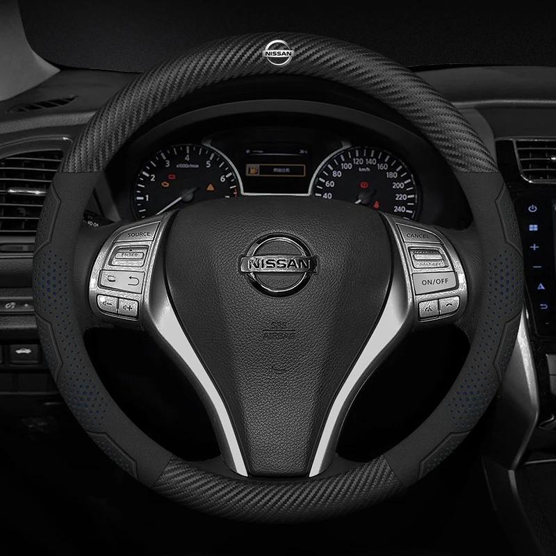 lfcsw2 Car Steering Wheel Cover Nissan Qashqai Juke X-Trail Patrol Note Leaf Altima Maxima Micra Murano Rogue Pulsar Sentra Teana Tiida
