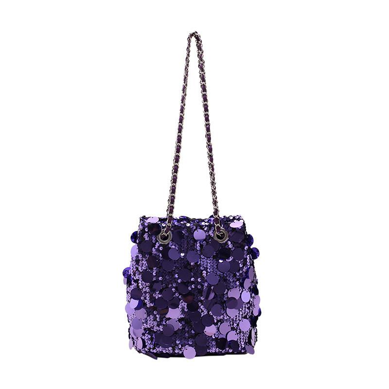 IELGY Fashion Sequined Shoulder Messenger Bag Large Capacity Bucket Bag