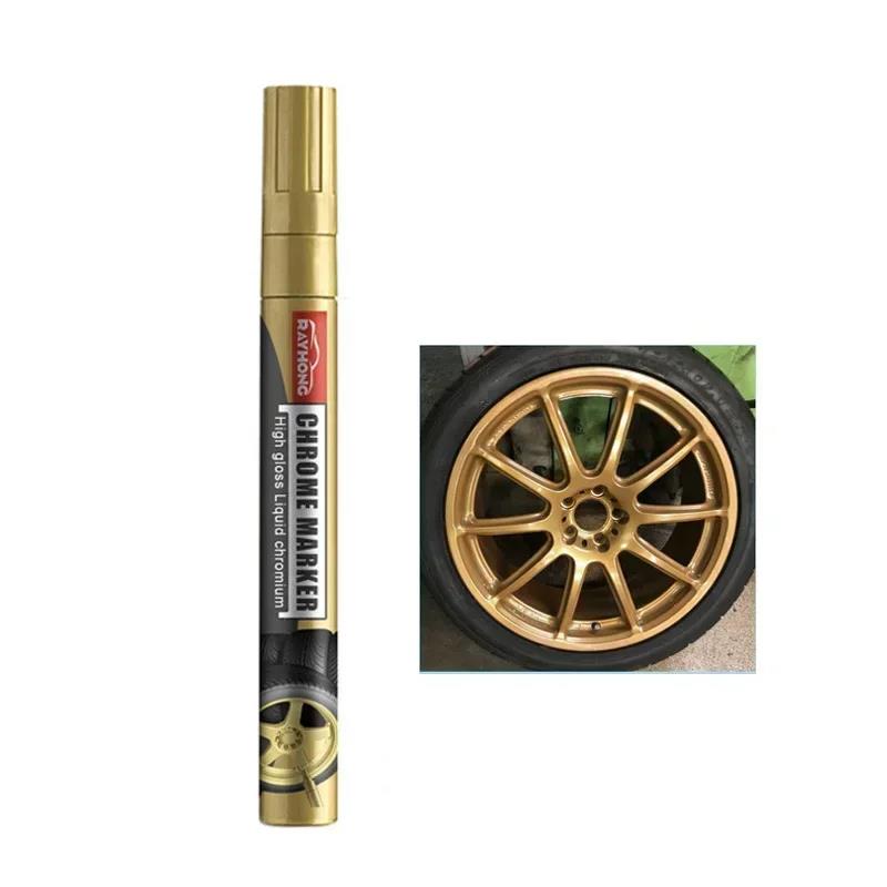 Chrome Marker Pen Car DIY Oily Paint Metallic Tyre Wheel Graffiti Tread Environmental Highlights Silver White Craftwork Amagi Touchup Paint2