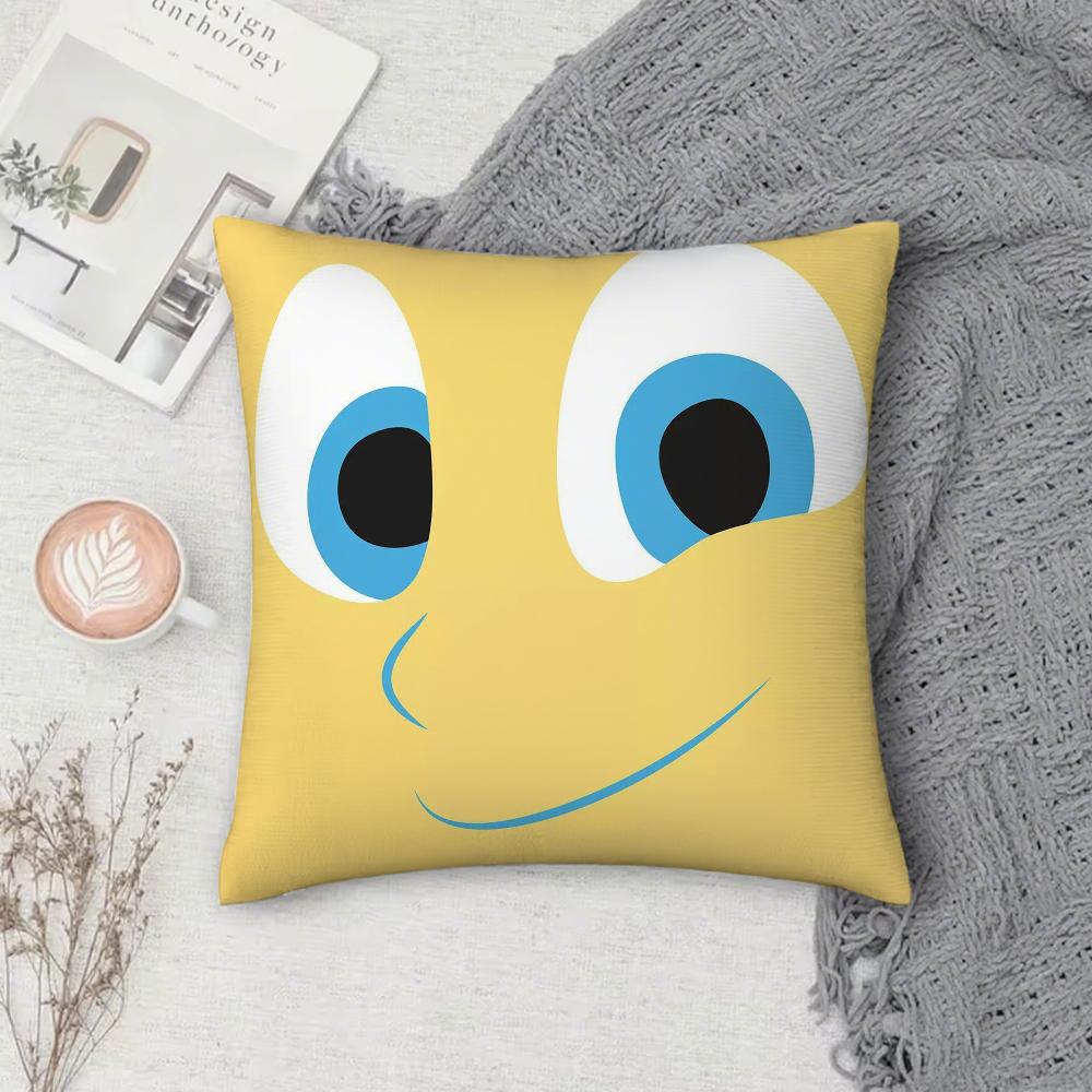 CARTOON ANGRY EYES Pillow Case Square Double-Sided Printing Short Plush Sofa Cushion Cover Bedroom Bedside Pillow