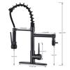 Pull-Down Commercial Kitchen Sink Faucet Mixer Tap With Sprayer Single Handle Single Hole