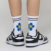 [UNISEX] Blue Flower Smile Logo Socks 1 Pack_White