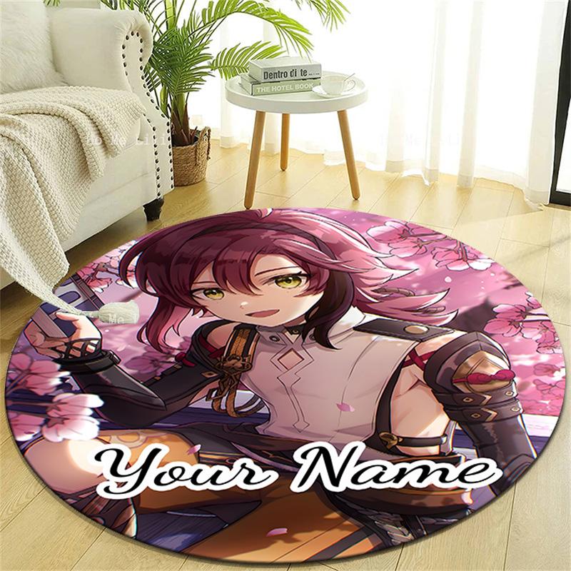 Personalized Genshin Impact Round Chair Office Rug - Perfect for Mat, Office Chair & More - Ideal Gift for Birthdays and Holidays