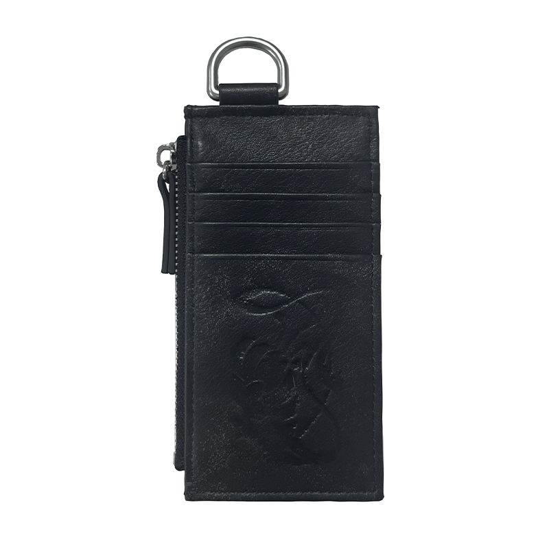 

Jcaesar Визитница Цветок Лилии Потертая Визитница Первый Слой Коровья Кожа Брашированная Потертая Тисненая Вышитая Black