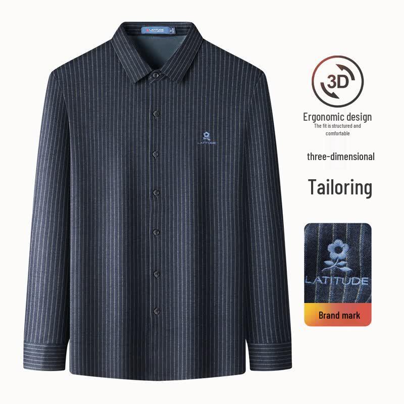 MONTAGUT Men's Warm Striped Shirt