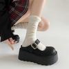 Queen Fan White Retro Thick-soled Baotou Slippers Women's Summer Wear 2025 New Height Increase Half-drag Mary Jane Shoes