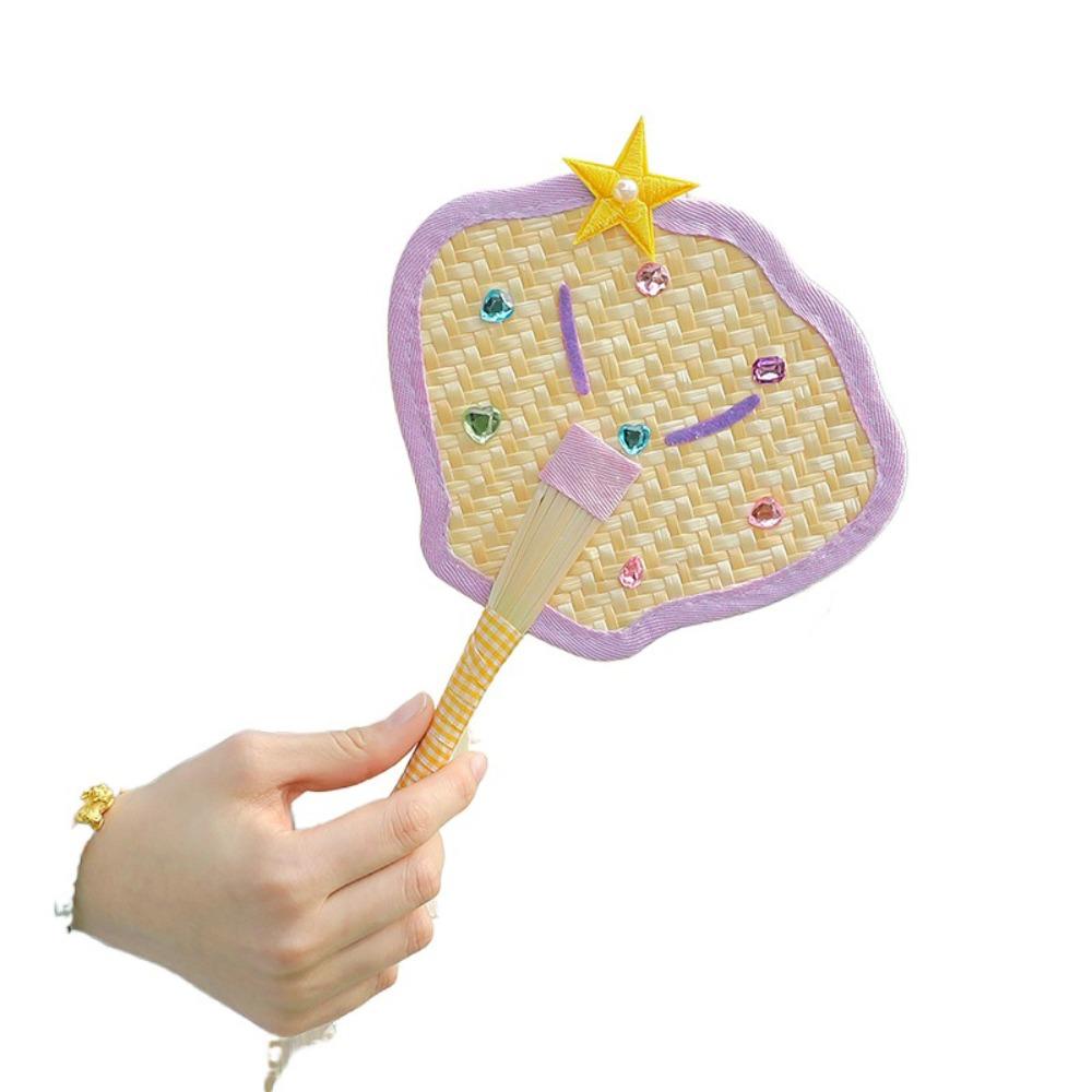 Handmade Banana Fan Cute Decorative Craft Fan Hand Cranked Pu Fan  Girl