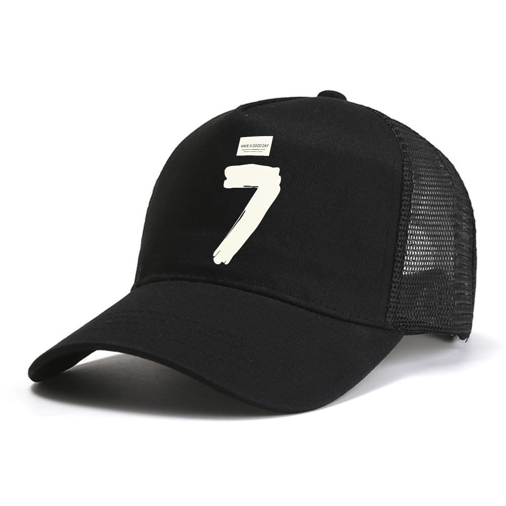 Have a Dood Day Baseball Cap Minimalist Style Prominent Number 7 Print Caps Fashion Casual Mesh Breathable Snapback Hats
