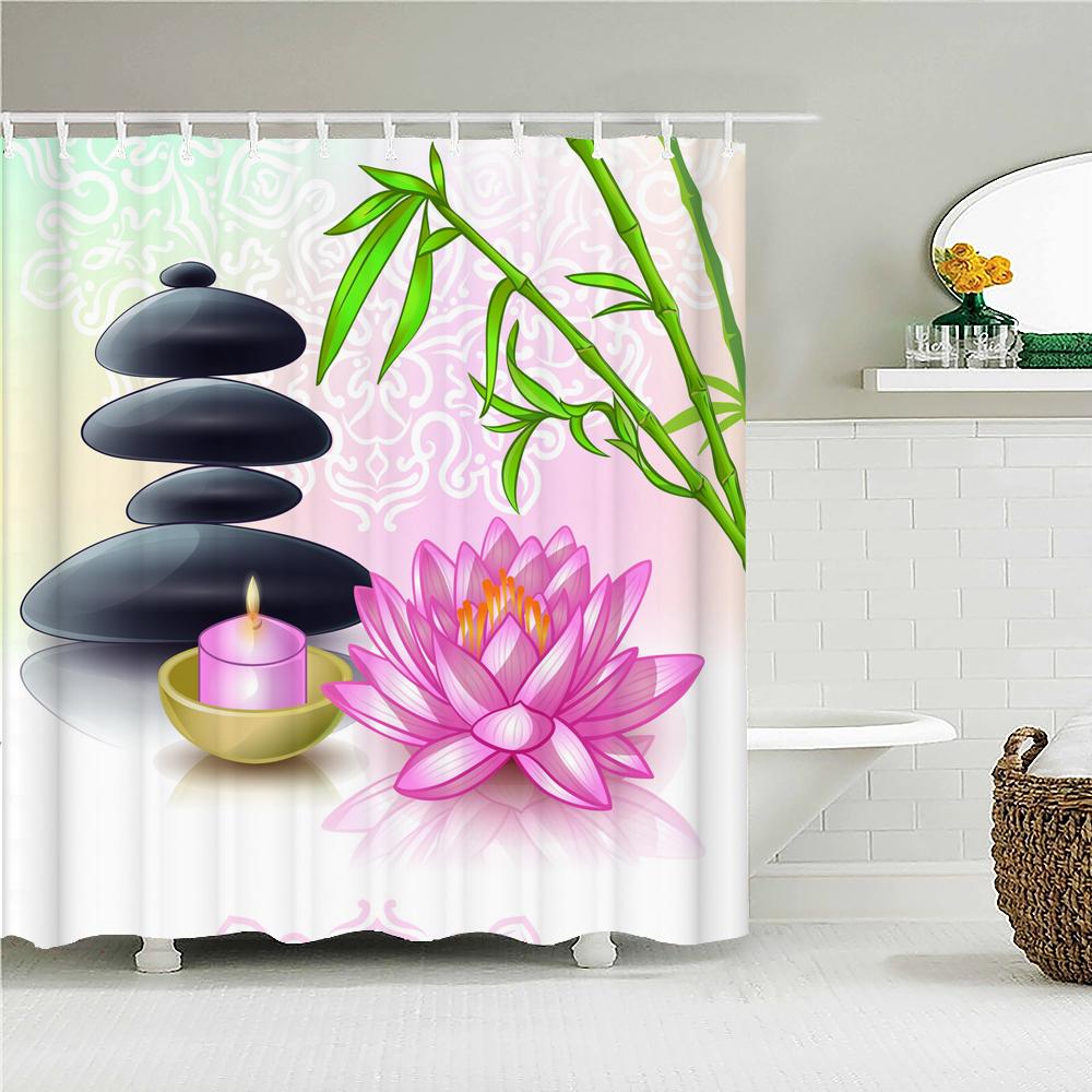 Gedruckte Pflanze Bambus Blume flieendes Wasser Zen Stein Duschvorhang  Dekoration Plane Duschvorhang gnstig kaufen  Preis, kostenloser Versand,  echte Bewertungen mit Fotos  Joom