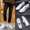 Fashion 2025 Spring Autumn Shoes Mens Loafers Flat Mens Casual Shoes Cool Street Style Male Footwear Slip-on Black White Shoes D348