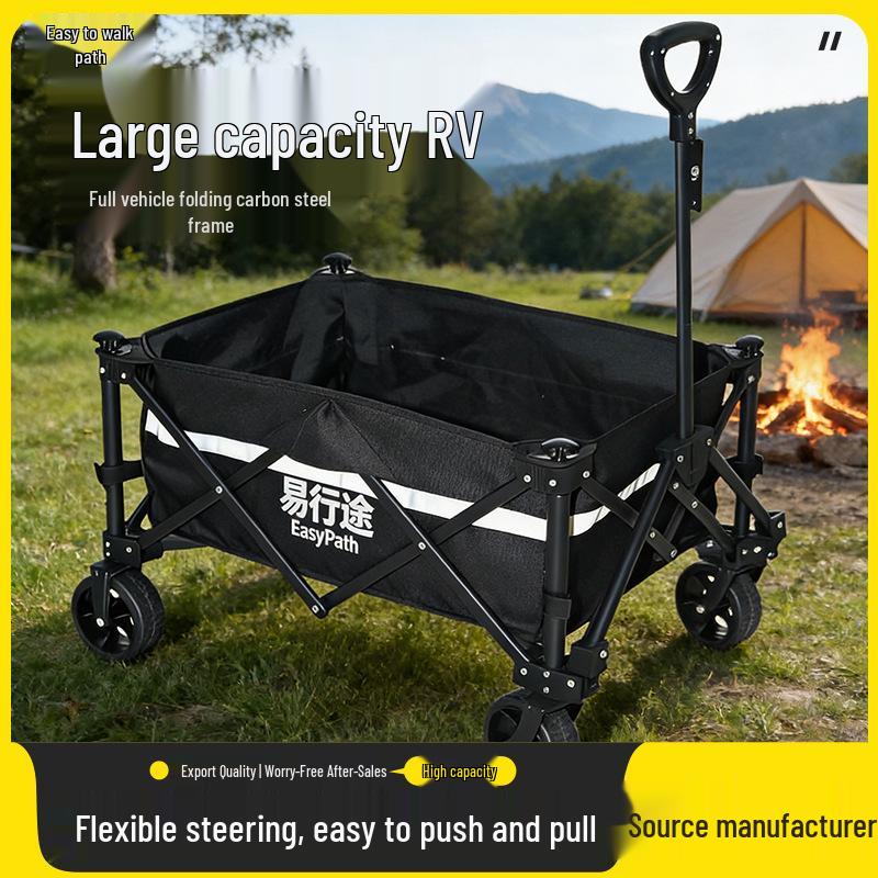 Foldable Children's Camping Cart with Reflective Strips