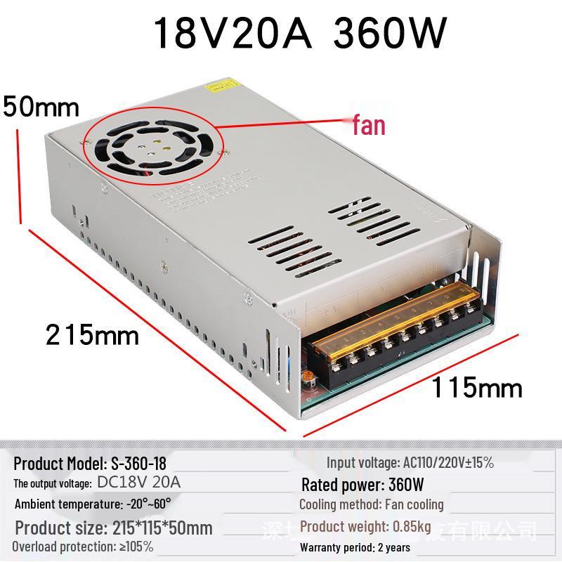 Multi-Voltage DC Switching Power Supply (220V To 5V-60V) for LED Strip Lights, Available In 360W, 400W, 500W Capacities.