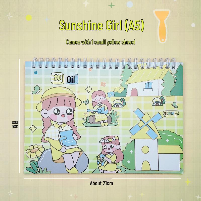 

A5 Cartoon Double-Sided Release Paper Notebook: Cute Coil Planner, Sticker Storage Album