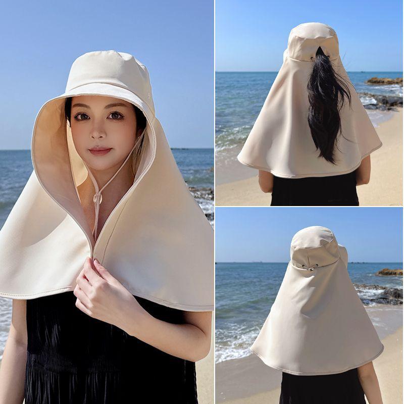 1 Pezzo Cappello a Secchiello a Tesa Larga Con Protezione Solare Sciarpa Extra Lunga per la Protezione del Collo Per Attività all'Aperto