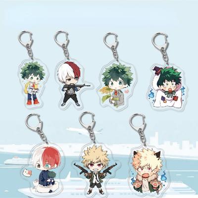 Anime Games My hero academia Chaveiro de acrílico Anel de metal Bolsa de carro Chave Decoração Acessório Presente Presentes de anime Pingente