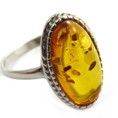 Amber (rhodium) 'Inspiration' Silver Ring