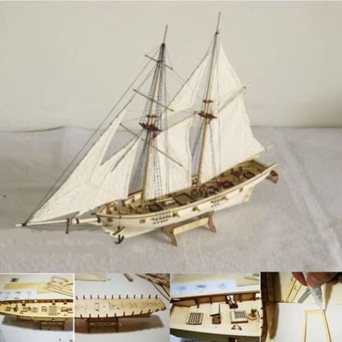 Excras Wooden Sailing Ship Model, DIY Wooden Sailing Ship Kit, Sailing Ship Model, Handmade Model Decoration